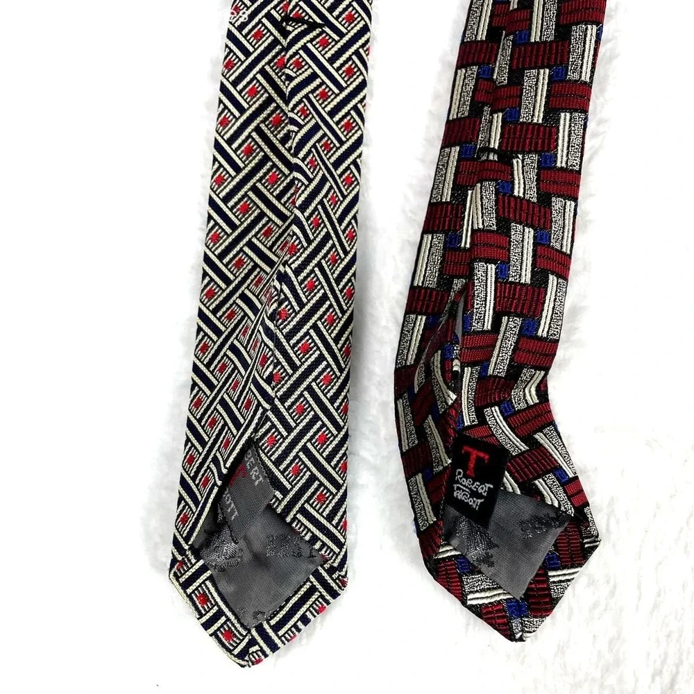 Lot of 2 Robert Talbott Classic Prep Hand Sewn in England 100% Silk Ties